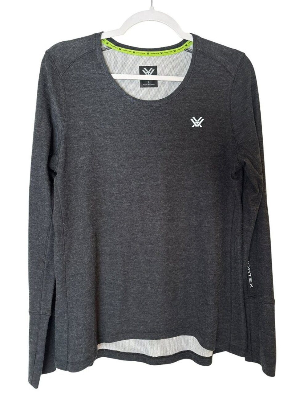 Vortex Optics Long Sleeve Black Heather Point To Point Polyester Wool Blend L